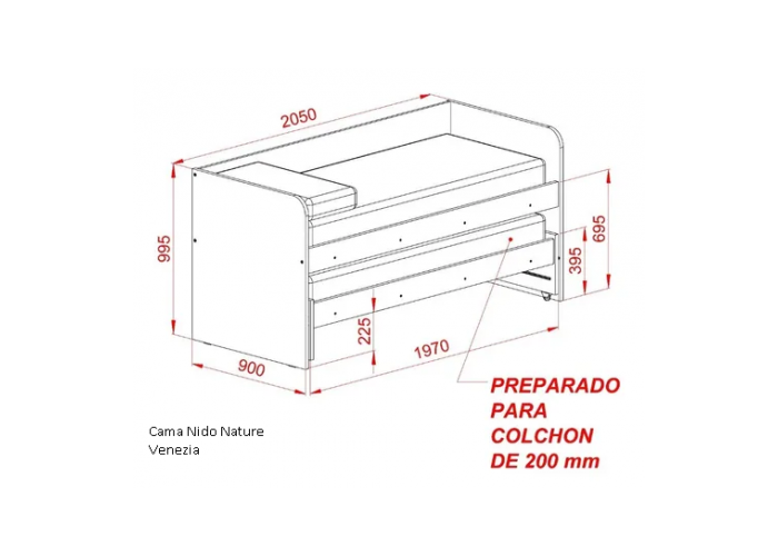 Cama nido nature - sin carro