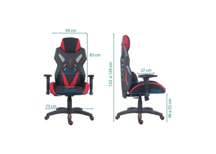 Silla gamer y-2523 black & red premium