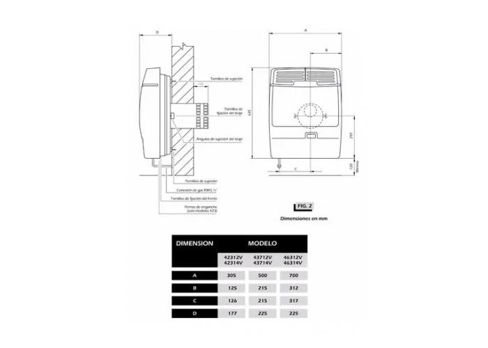 Calefactor volcan 3800 k - tb (43712)