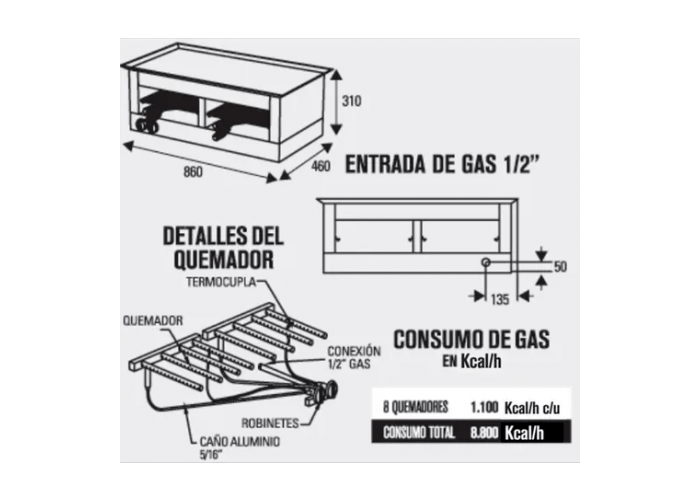 Carlitero doble c/ plancha bifera 10 mm.