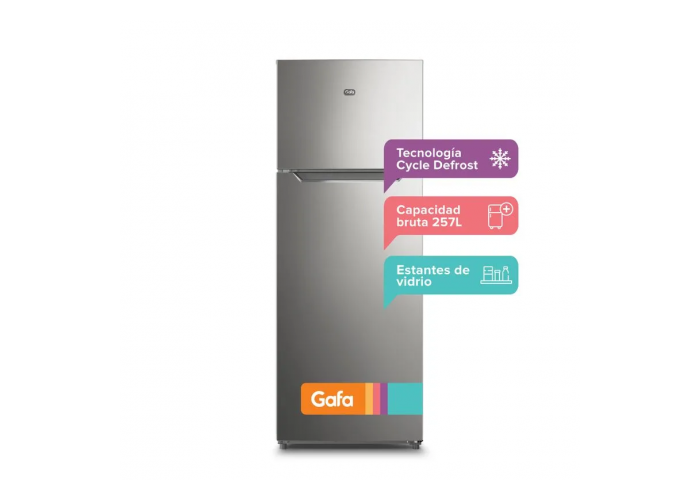 Heladera gafa 319 l hgf311p plata