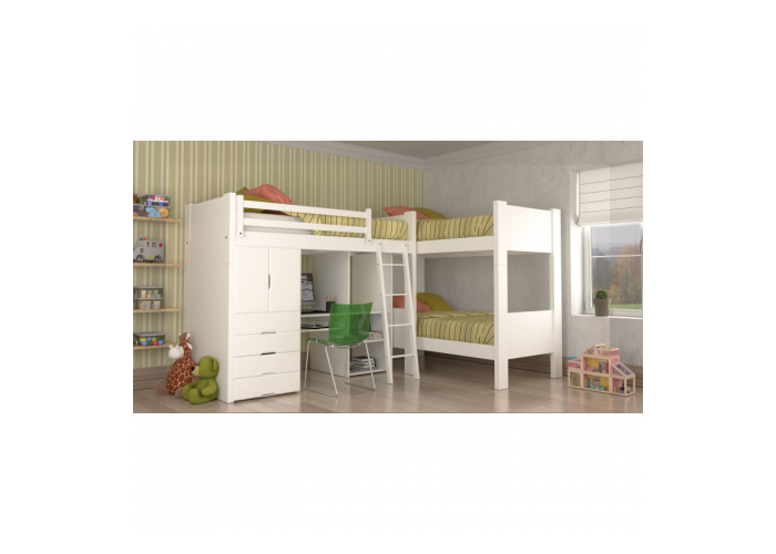 Cama cucheta mediter. triple c/placard y biblio (102.05)