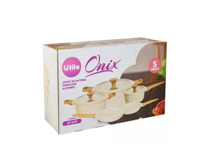 Set de bateria cocina x5 pzas onix beige (21478)