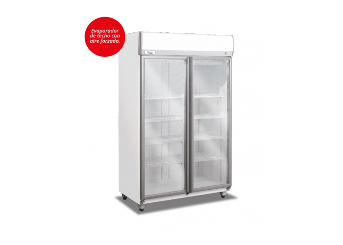 Exhibidora vert. doble puerta frider premium 940 lts
