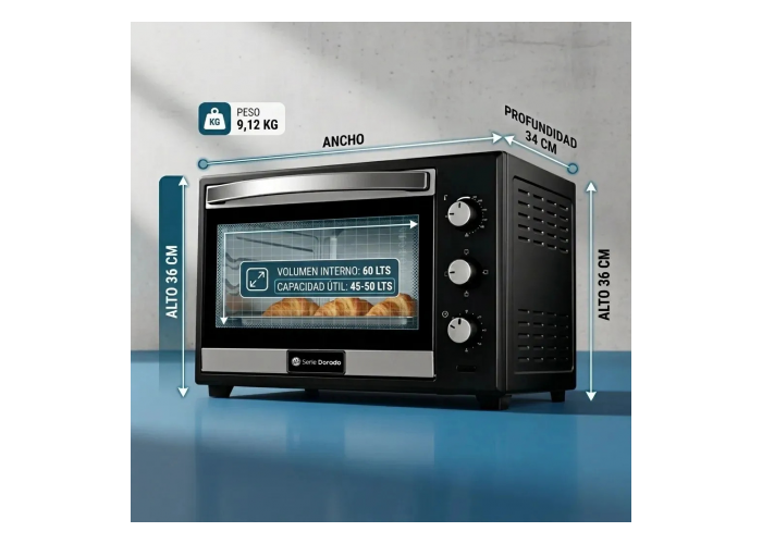 Horno electrico serie dorada 60 ls sdh-60