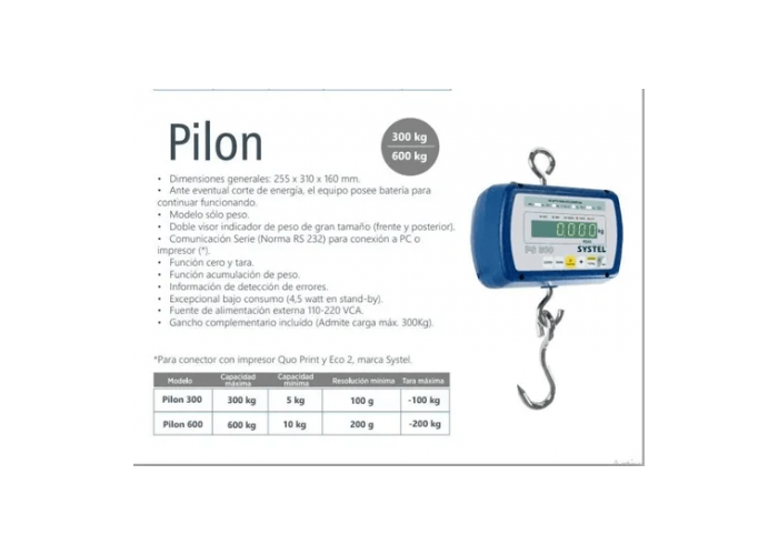 Balanza pilon ps 300 kg