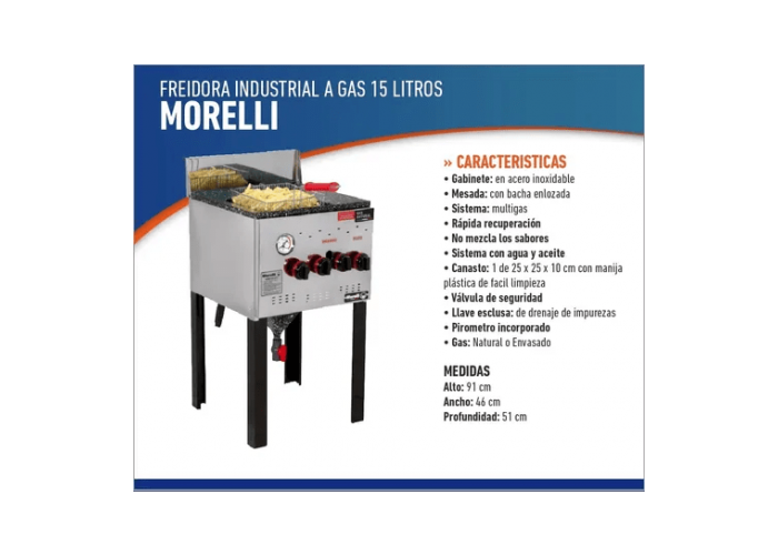 Freidora  nova standard morelli - 15lts