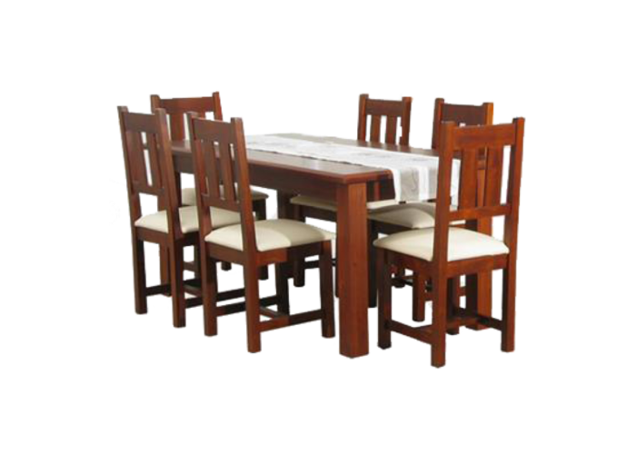 Juego de comedor mesa de 1.60 + 6 sillas de madera